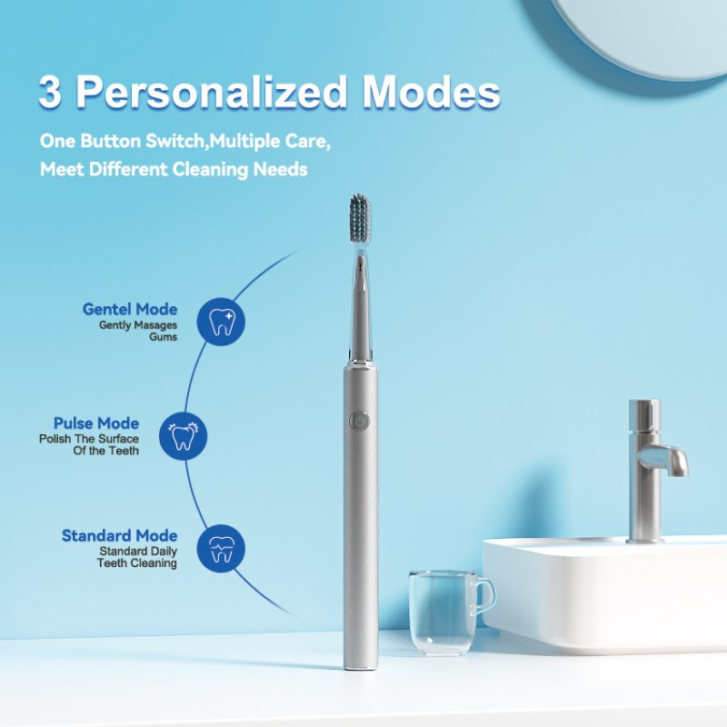 Rechargeable Toothbrush for Adults with Soft Bristle Heads
