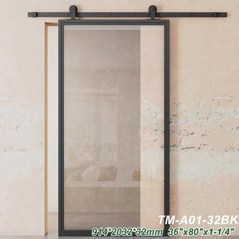 Gray Steel Framed Door with Glass