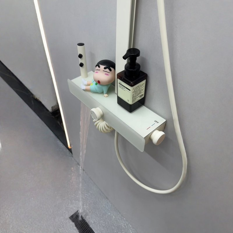 Luxury Smart Digital Display Multi-Function Shower Set with Storage Shelf