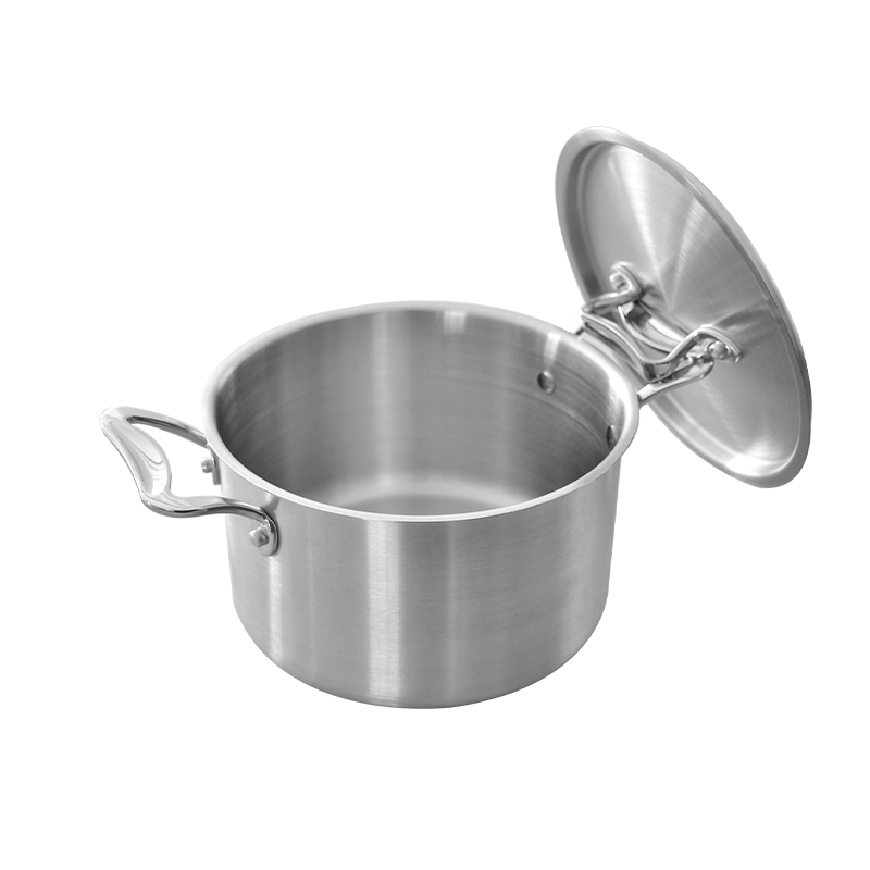 Enduring Quality Deep Design Double Handles Stainless Steel Casserole Pot