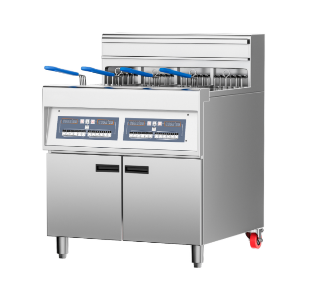 Electric Deep Fryer with Oil Filtering Lifting Baskets - Double Bar Design
