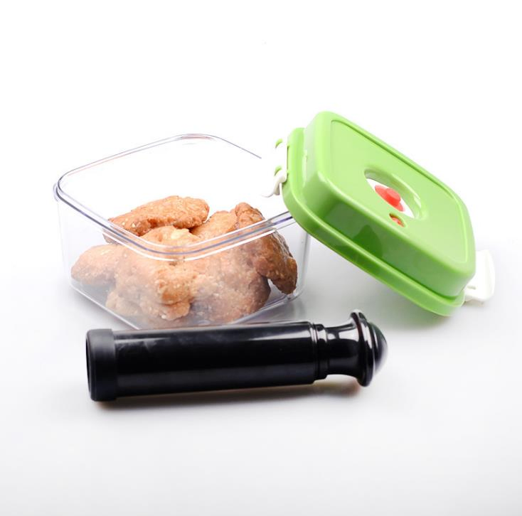 Eco-Friendly Square Plastic Vacuum Food Storage Container with Lid and Pump