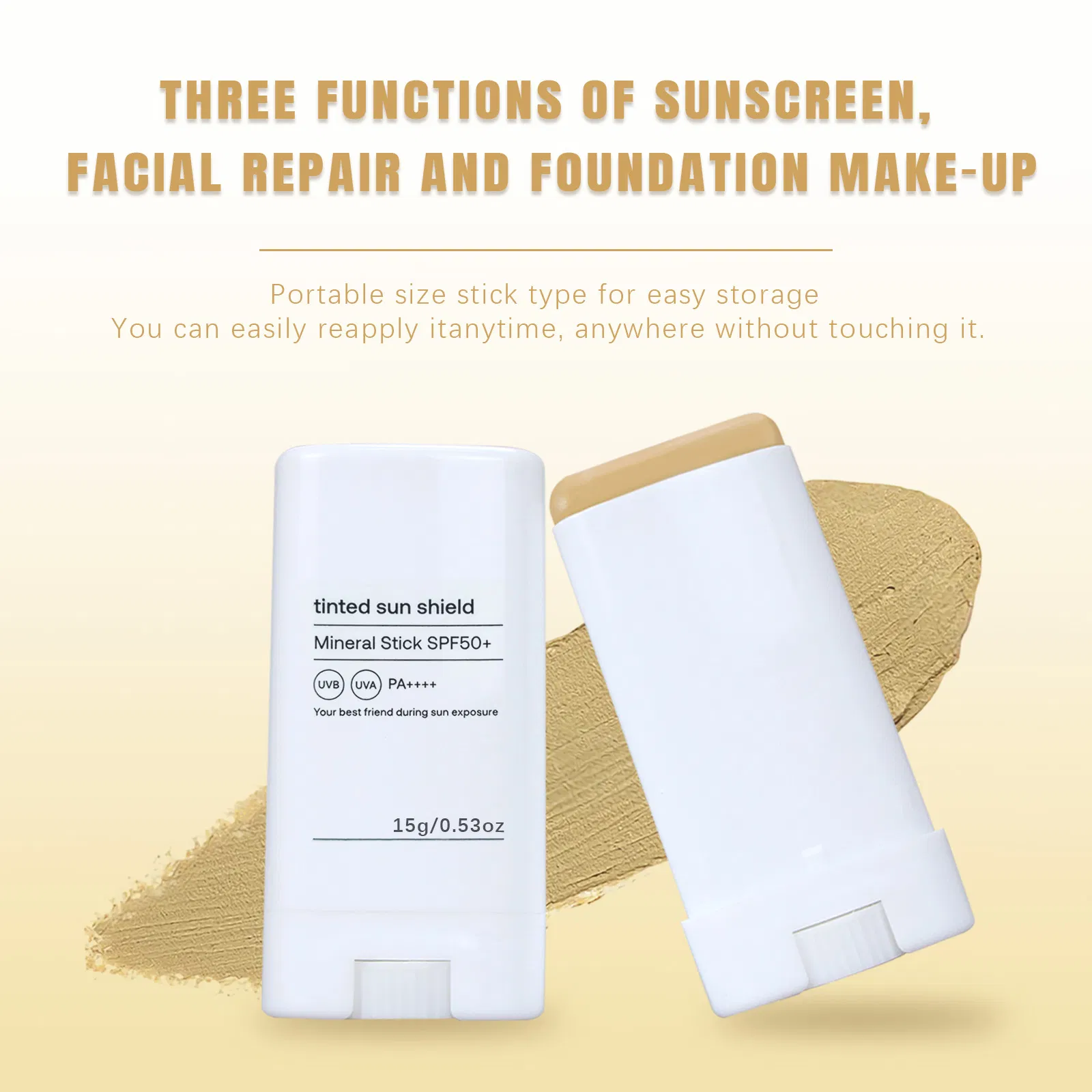 Beauty Cosmetics Skin Care SPF 50 Mineral Face Sunscreen Non-Sticky Sunscreen Stick