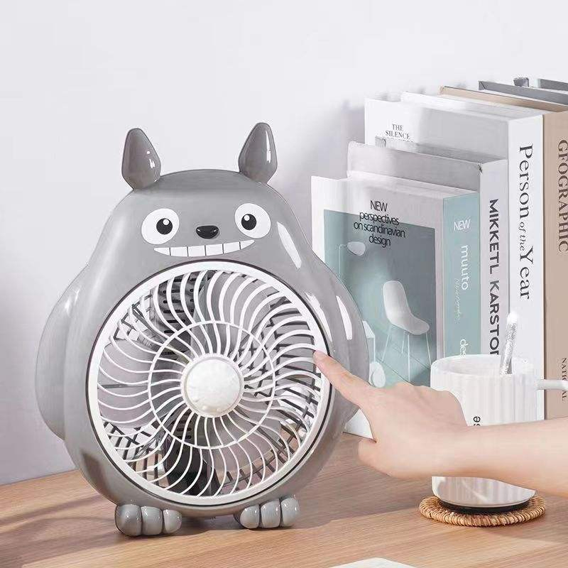 Cartoon Design Cute Cartoon Small Fan Bedroom Rechargeable Desktop Table Fal