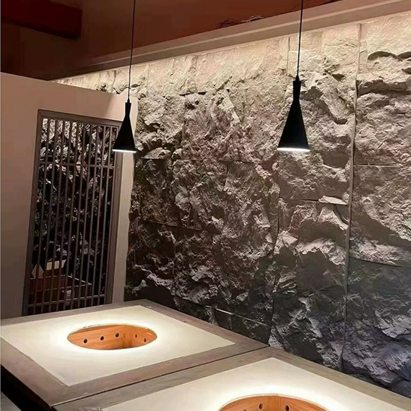Artificial Board Mountain Rock Design Indoor PU Faux Stone Wall Panel Polyurethane