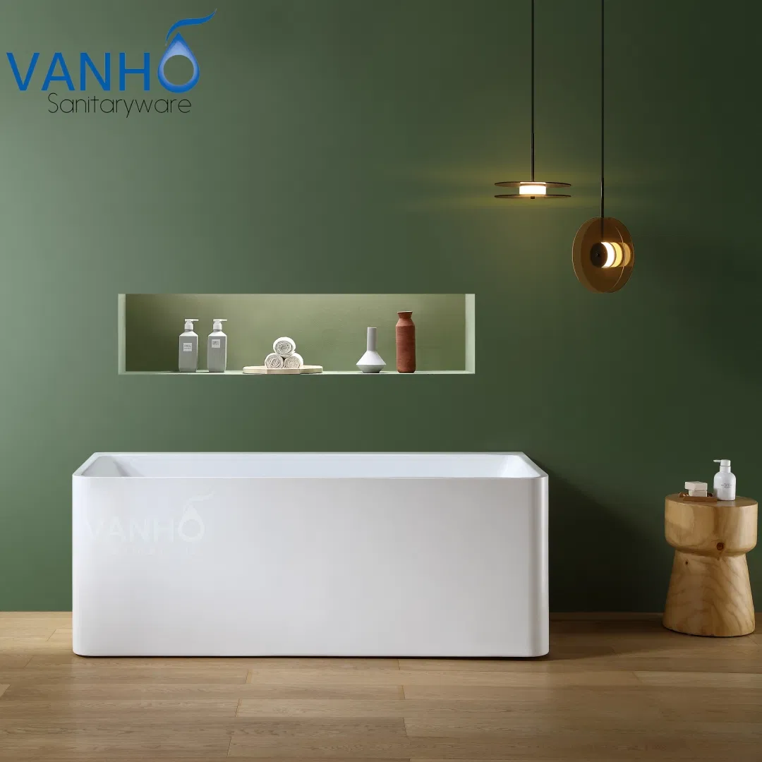 Акриловая ванна с полкой и сливом, 170 см, белая