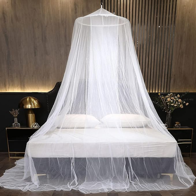 100% Polyester Double Bed Canopy High Quality Dome Top Net King Zise Hanging White Black Mosquito Net