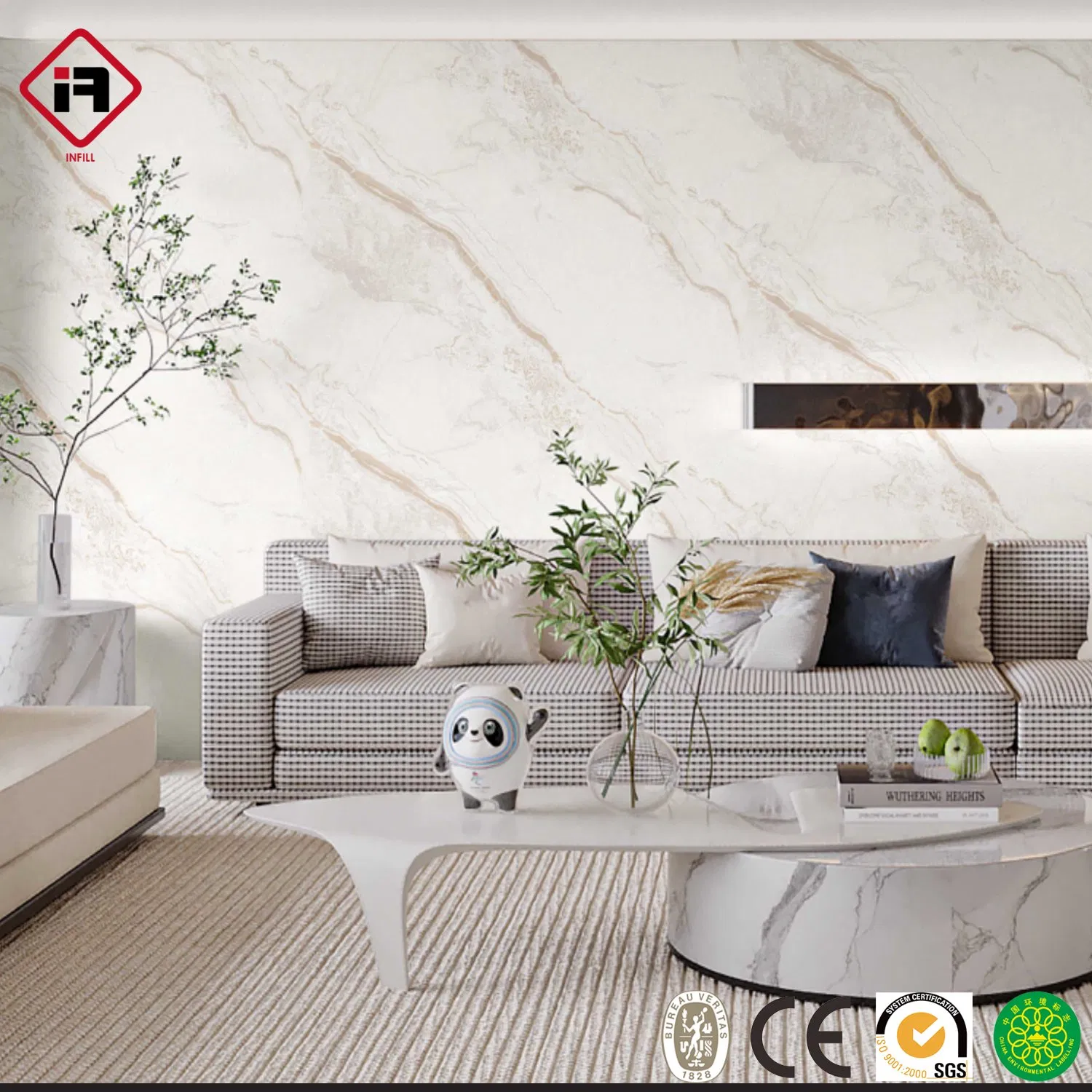 Decorative Wallpaper Marble Wallpaper 3D Foam Wallpaper 106cm Width Best Selling Wallpaper for Home