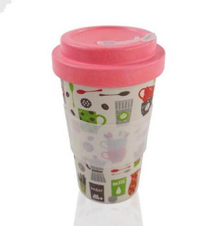 Чашка из бамбукового волокна 12 oz с крышкой