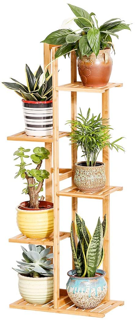 Wholesale Bamboo Plant Stand Rack 5 Tier 6 Potted Indoor&amp; Outdoor Multiple Stand Holder Shelf Rack Planter Display