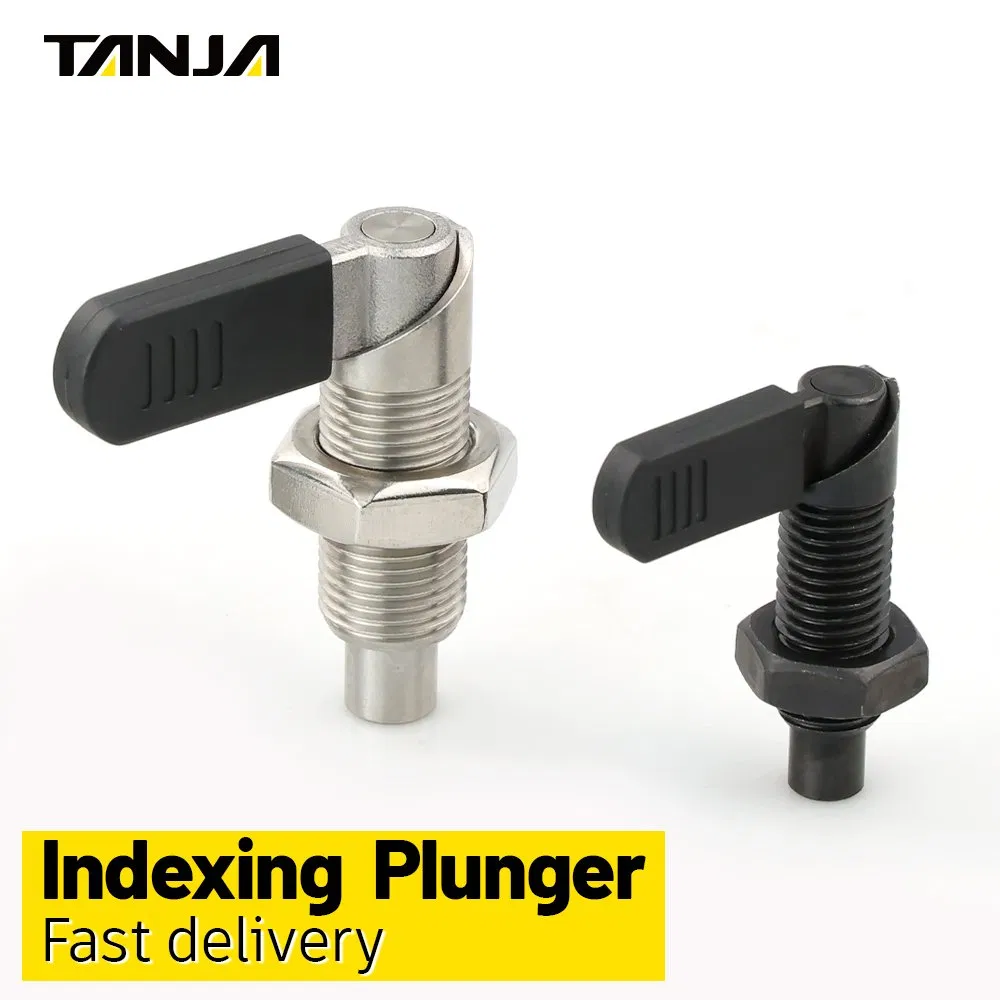 Index Plunger Stainless Steel Pin Body Black Plastic Head Indexing Plunger