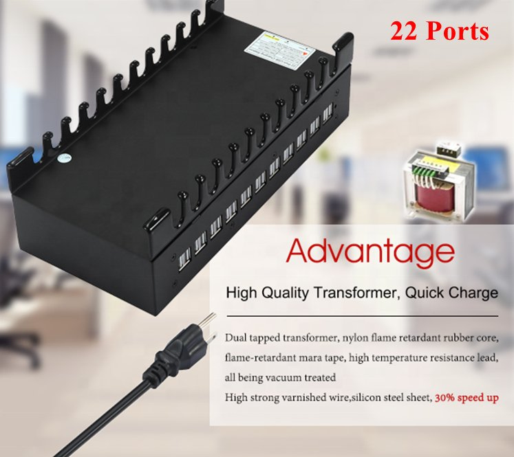 Multi Port USB Wall Charger 125W, 20 Ports Desktop USB Charging Station for Multiple Devices, Travel Portable USB Charger for Cell Phone, Tablet