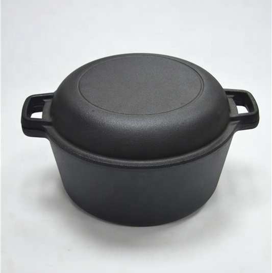 Чугунная жаровня-кастрюля 26см с крышкой, предварительная прокалка