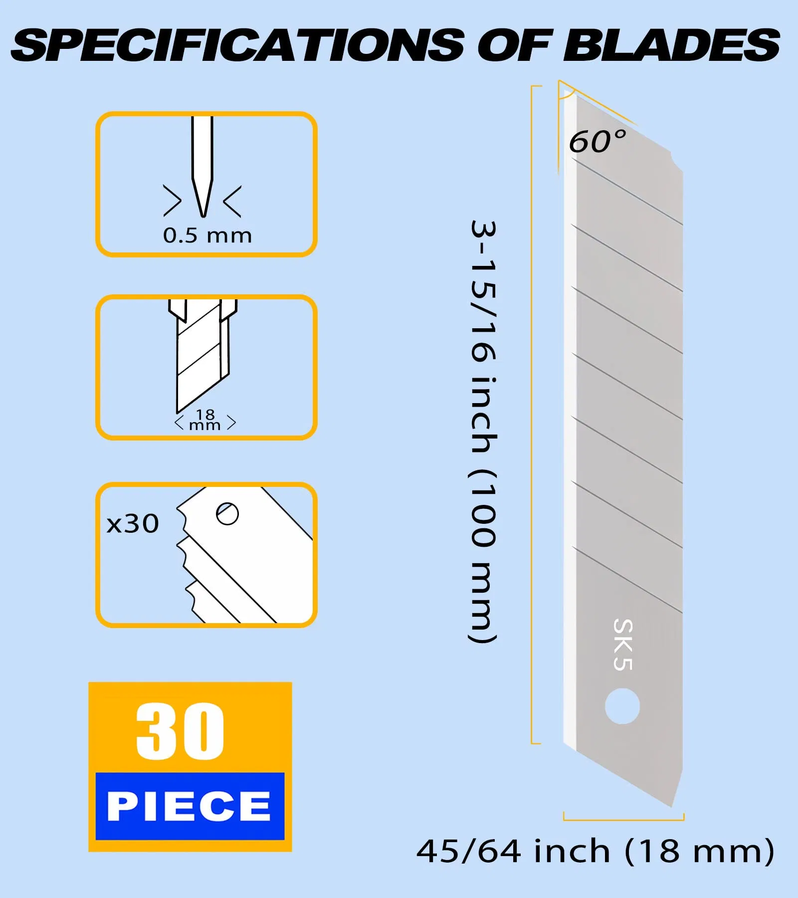Hautine Utility Knife Blade 18mm