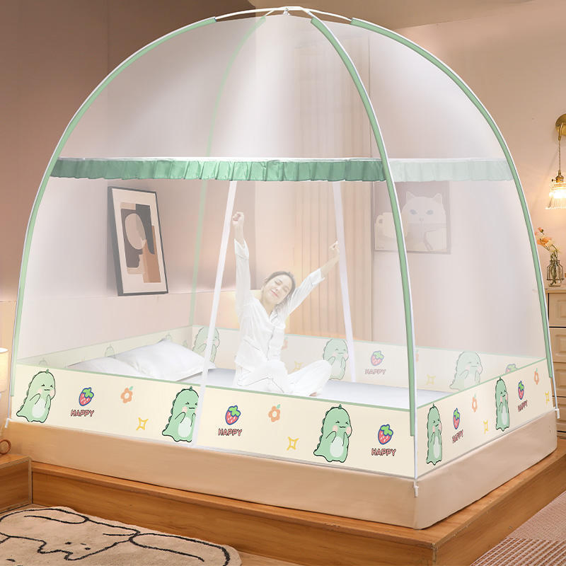 Folding Fiberglass Mosquito Net Bed Canopy Free-Installation Travel Pop up Tent