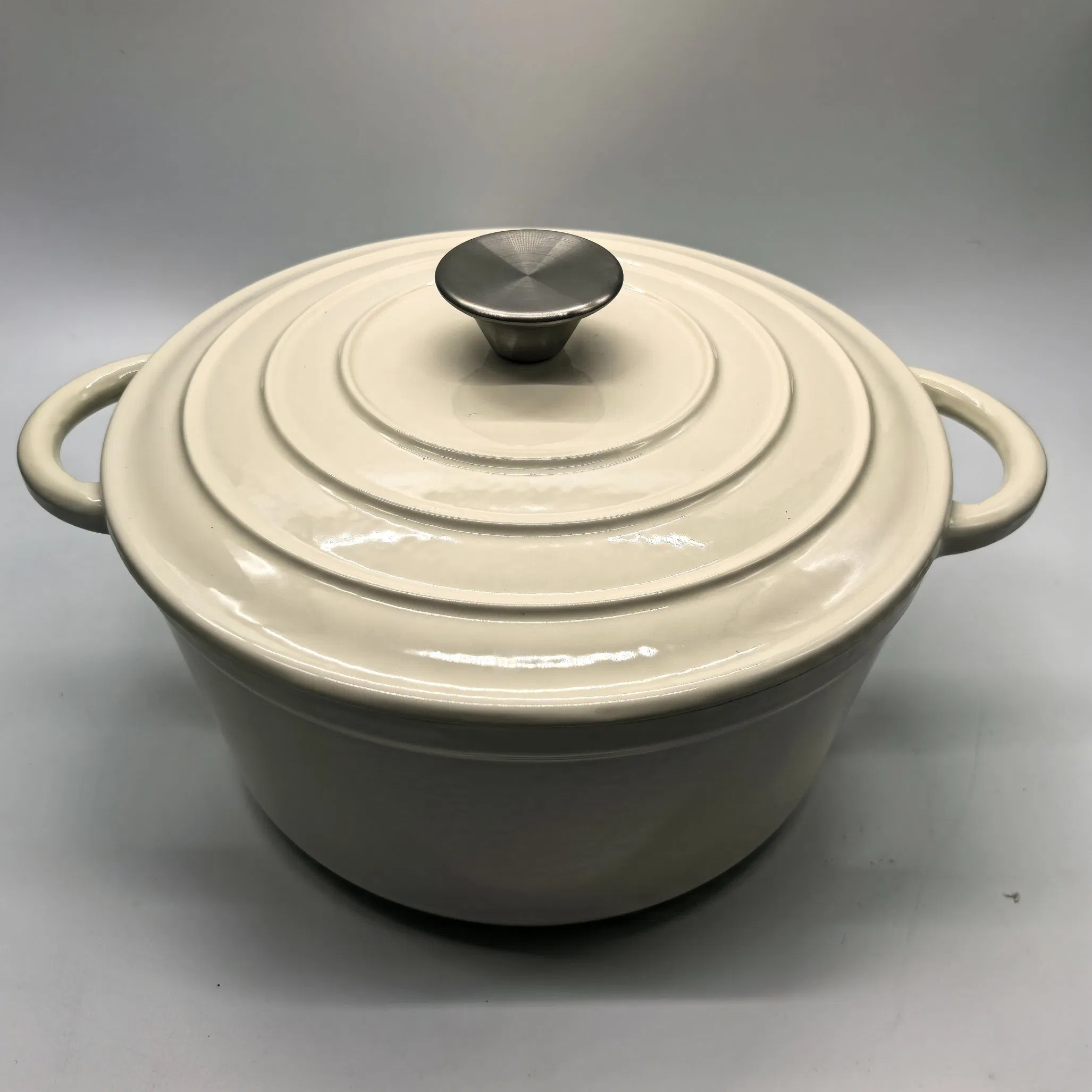 Premium Classic White Enamel Coated Cast Iron Casserole Dish Enamel Dutch Oven Cast Iron Casserole Pot with Lid