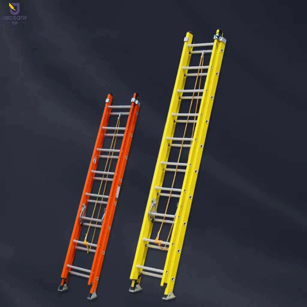 Electric Insulating Double Sided Multipurpose Electricians Foldable Fiberglass Ladders Extension Ladder