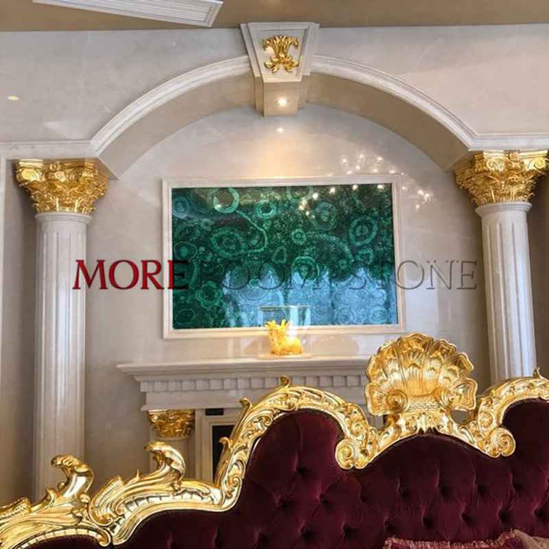 Luxury Villa Wall Design Malachite Green Stone