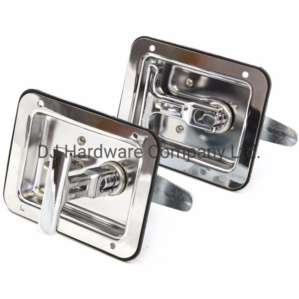 Auto 2 Trailer Door Latch T-Handle Large Lock Stainless Keys Camper RV Truck Toolbox