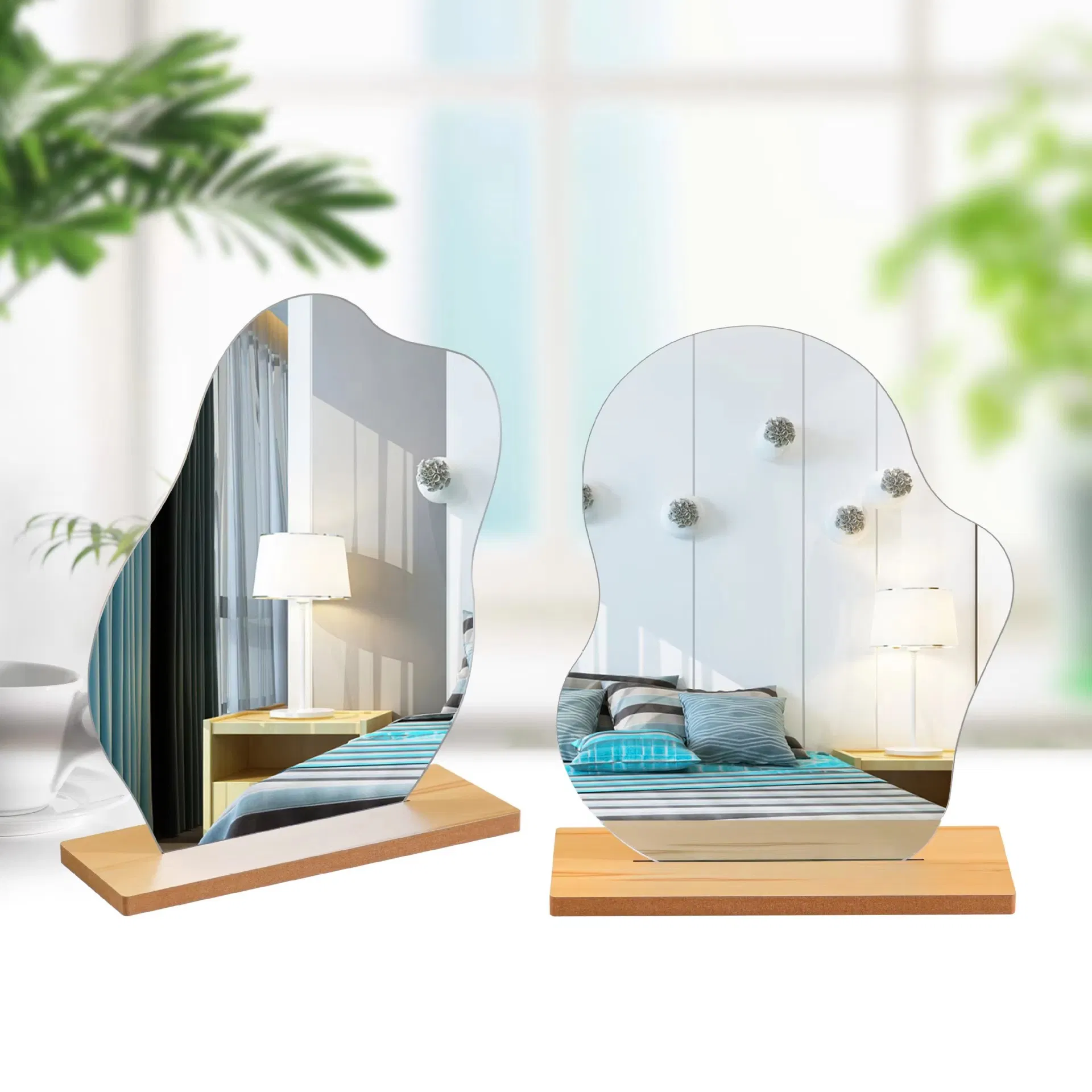 Home Desktop Makeup Mirror Simple Irregular Mirror