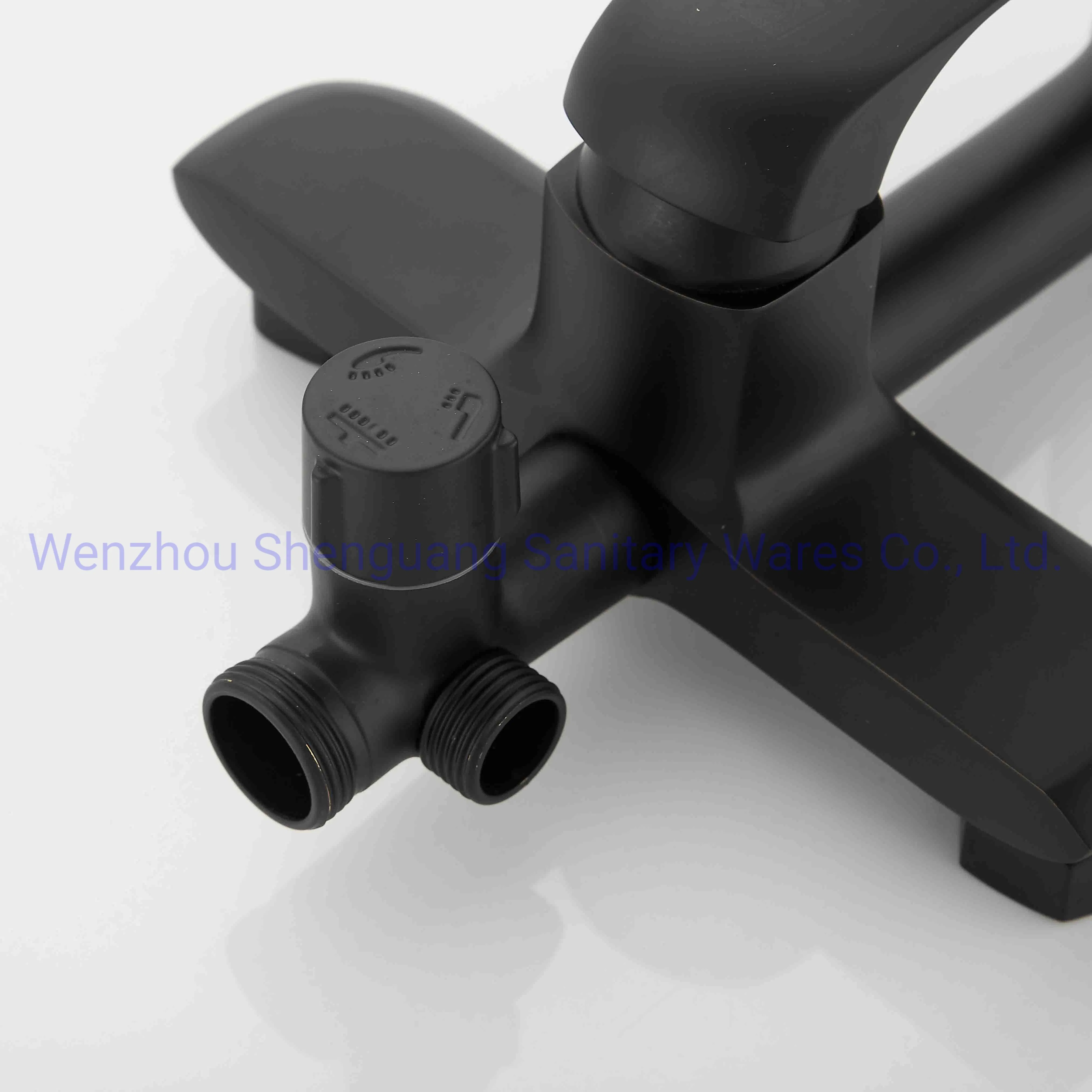 Huadiao Rain Shower Set Hot and Cold, Bathroom Faucets Set, Brass Matte Black Rain Shower Set