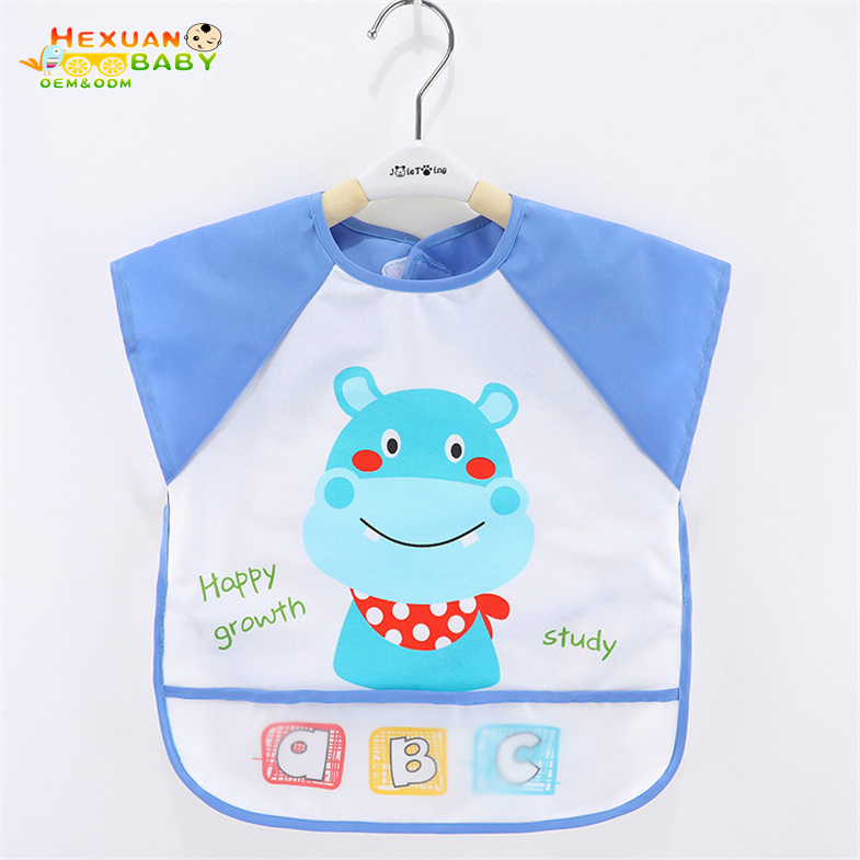 Waterproof Cartoon Apron for Kids with Button Closure