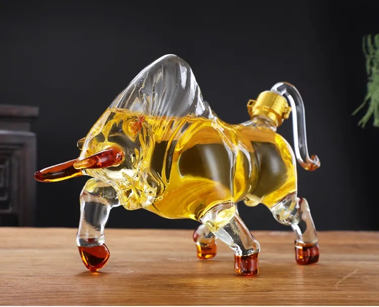 Thickened Glass Bubble Wine Bottle Creative Cow Shape White Red Wine Decanter