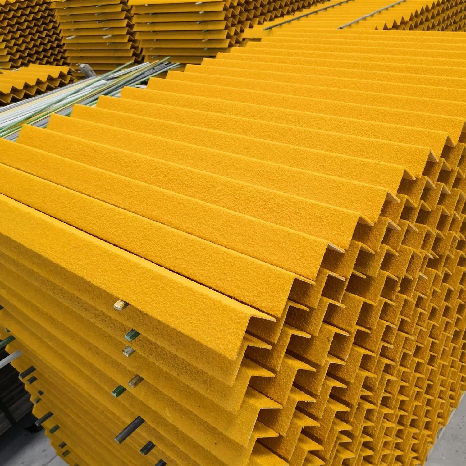 Yellow Gritted Stair GRP Nosing for Anti-Slip