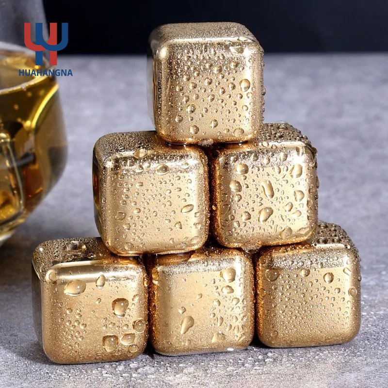 Whisky Wine Cooling Reusable Stainless Steel Ice Cube with Clip