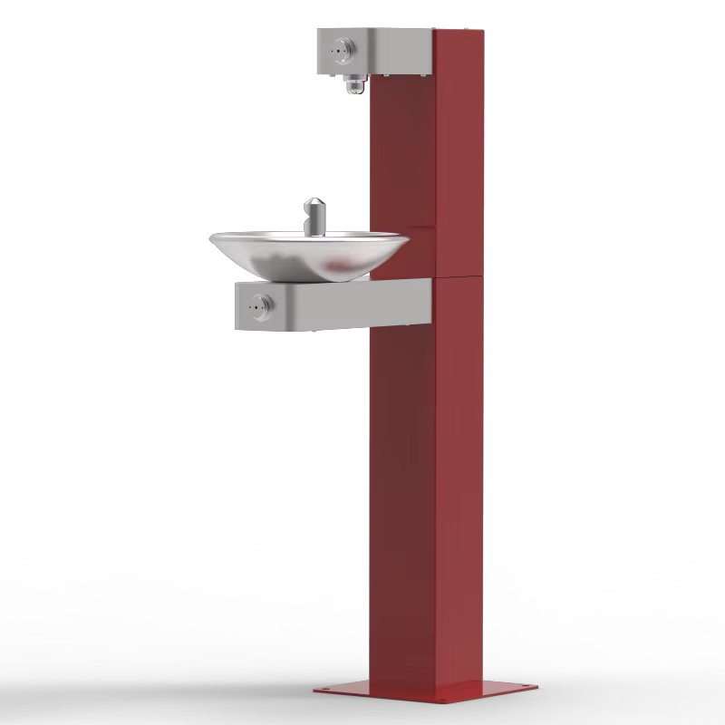 Outdoor Drinking Fountain with Bottle Filling Station