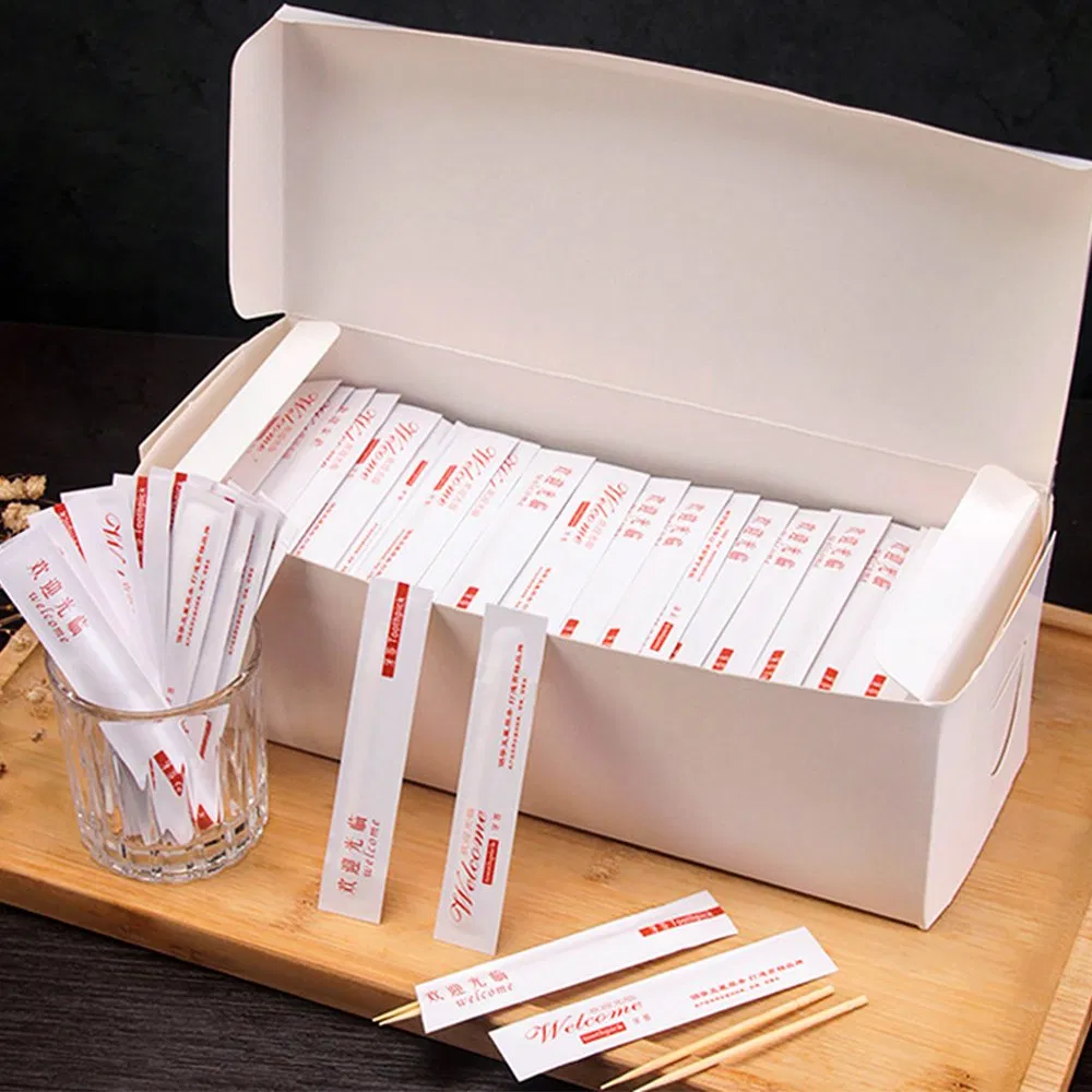 Custom Individuall Wrapped Toothpick Restaurant Advertisement Airline Single Packed Bamboo Wood Toothpick with Logo