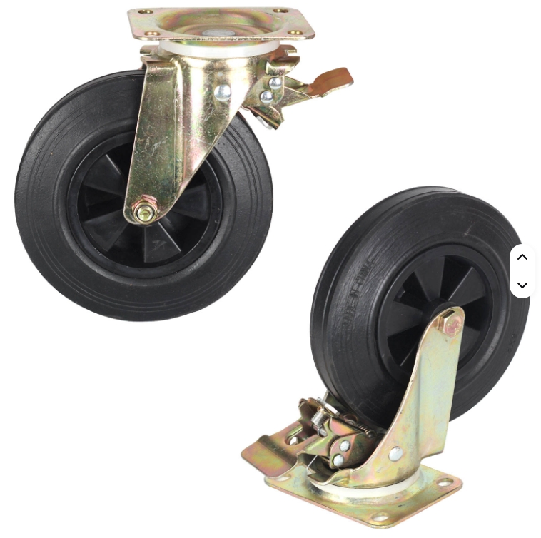 High-Quality 8 Inch Solid Rubber Caster Wheel for Cleaning Equipment and Heavy Industry