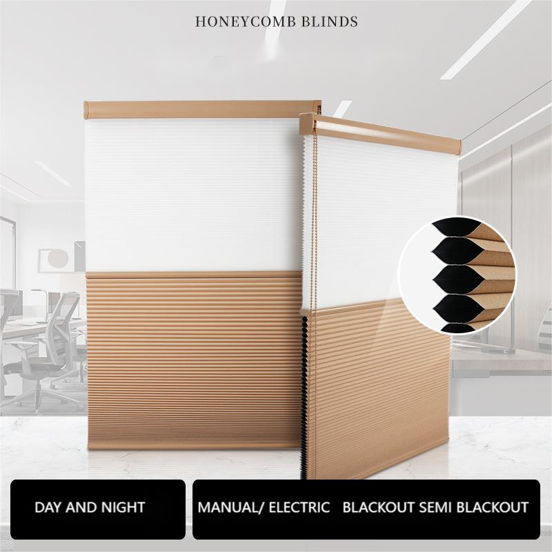 Manual Thermal Insulation Noise Reduction Double Layer Honeycomb Blinds House Curtains