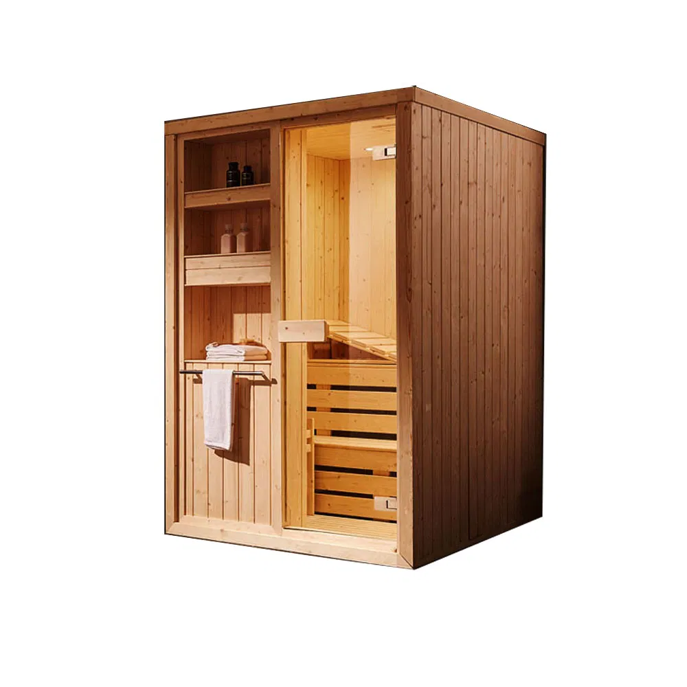 Person Home Bathroom Dry Sauna Room with Sauna Stove Bucket