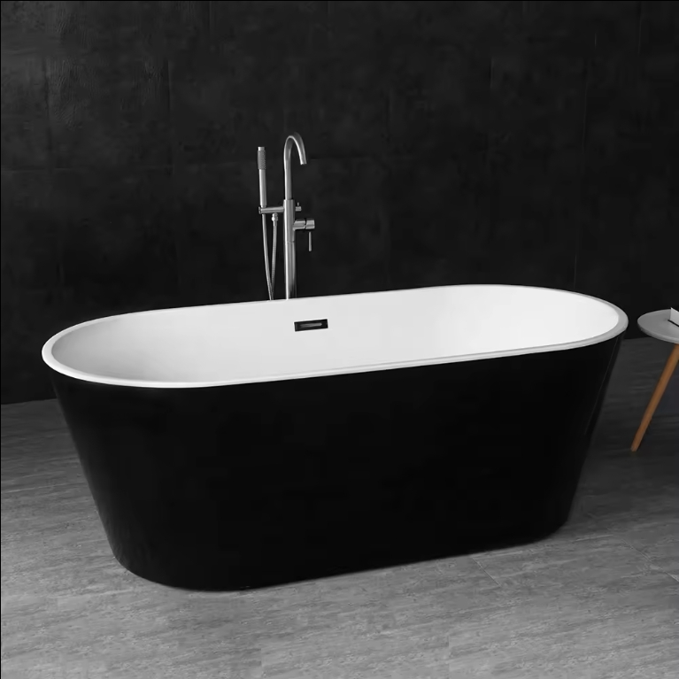 Hot Sale Acrylic Bathtub Modern Design Freestanding Bath Tub White Free Standing Alone Soaking Whirlpool Tub