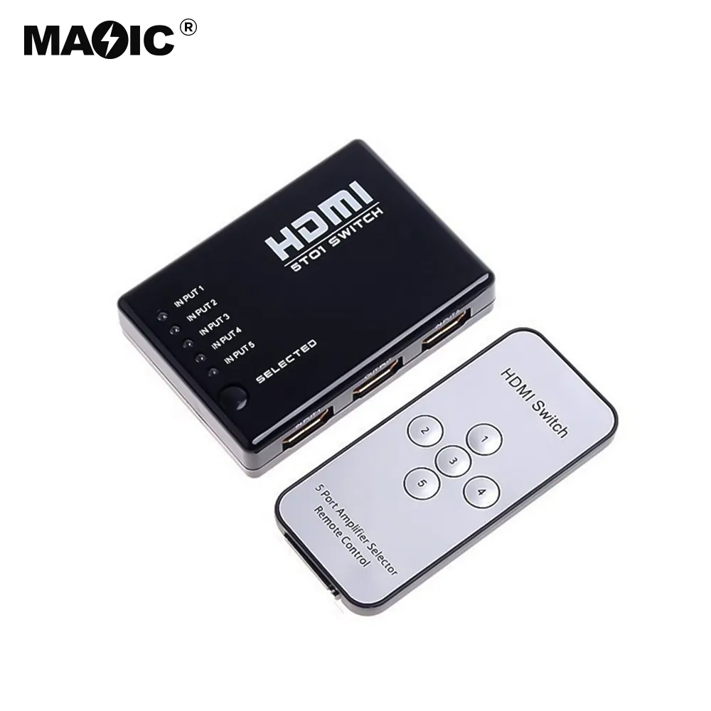 HDMI-коммутатор 5x1, 1080P, с пультом ДУ