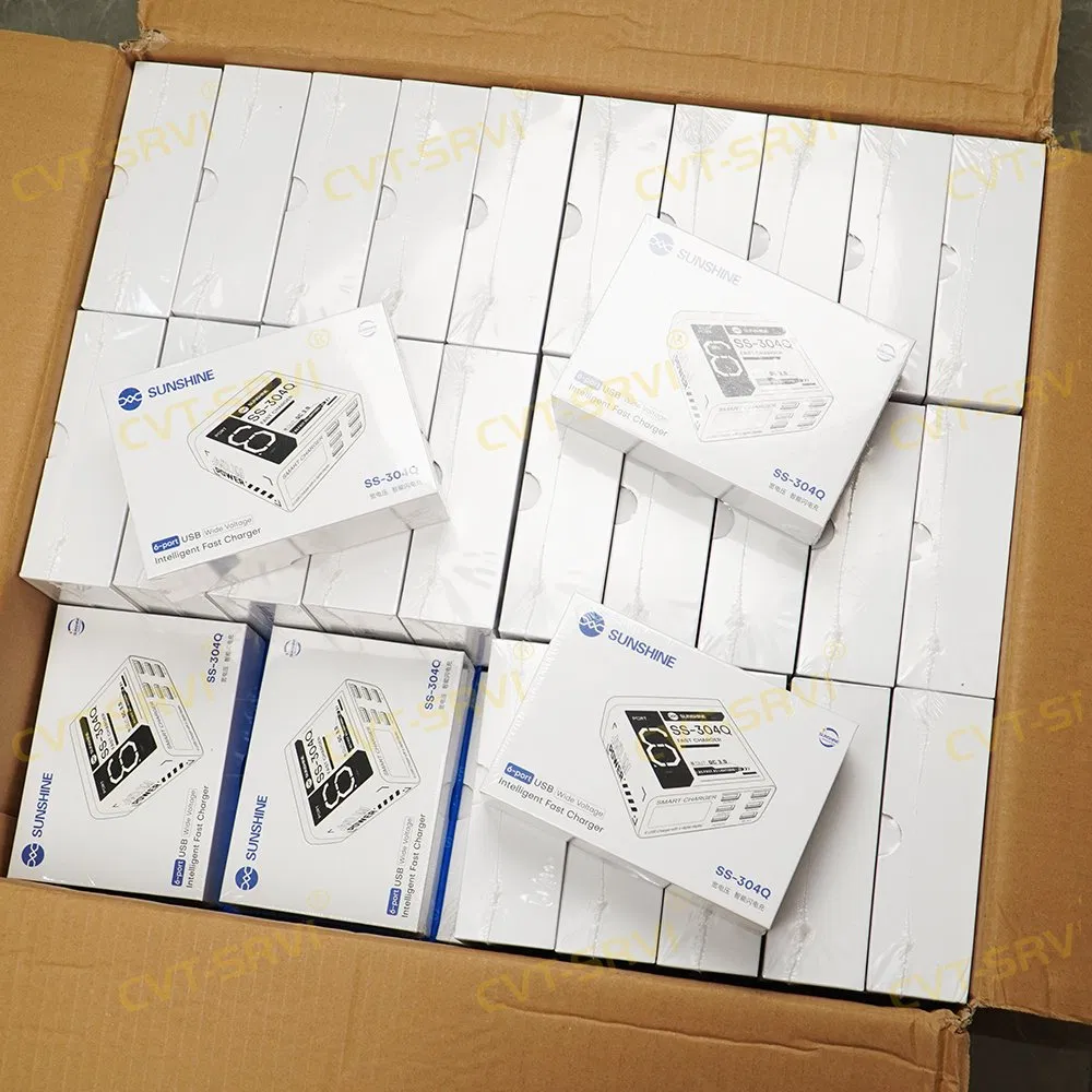 Sunshine Ss-304q 6 USB Ports Intelligent Digital Display Fast Charger for Mobile Phone USB Charger Tools