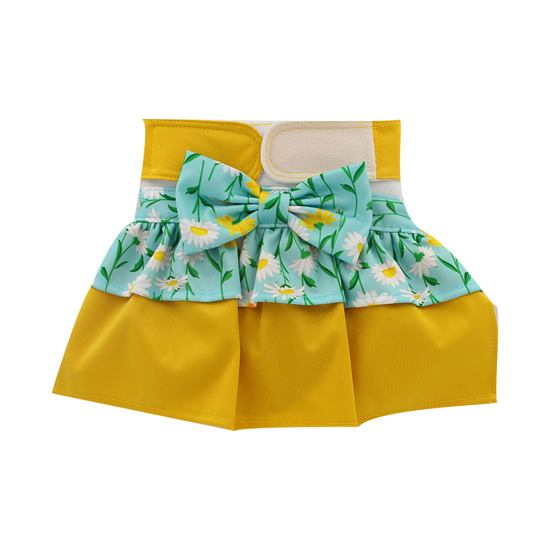 Pet Menstrual Pants, Anti-Disturbance Female Dog Menstrual Safety Pants, Bow-Tie Dog Hygiene Diapers