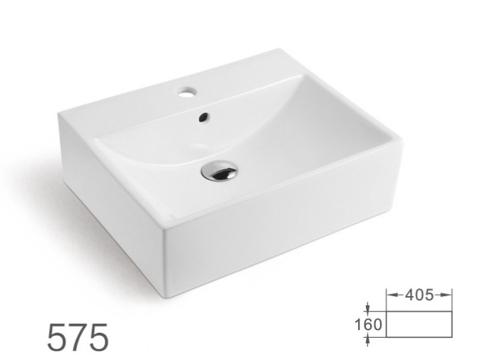 Nordic Modern Single Basin Vanity Small Rectangular Wall Hanging Hotel Ceramic Wholesale Bathroom Basin & Sink Washbasin Furnitures