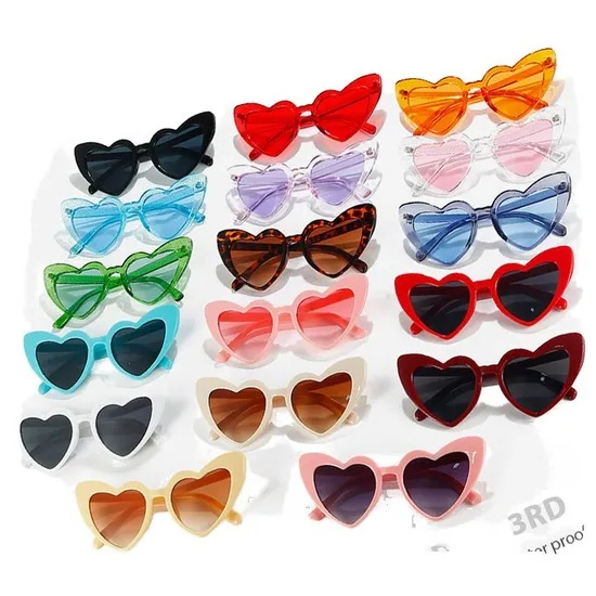 Lightweight PC Heart Glasses Multiple Colors Retro Gafas De Sol
