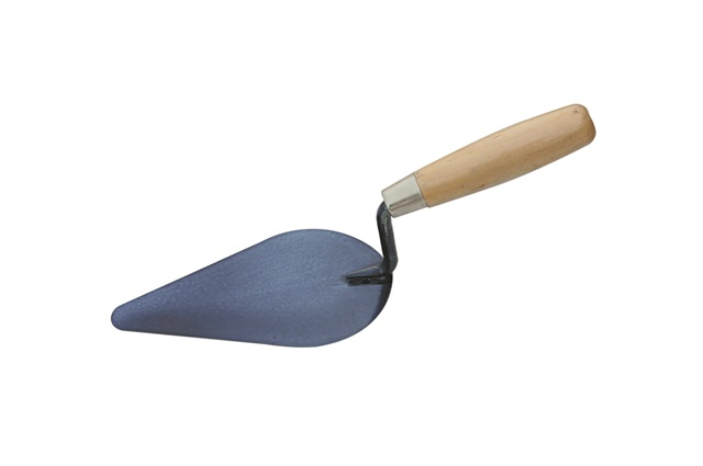 Blue Steel Bricklaying Trowel, Wooden Handle 200mm