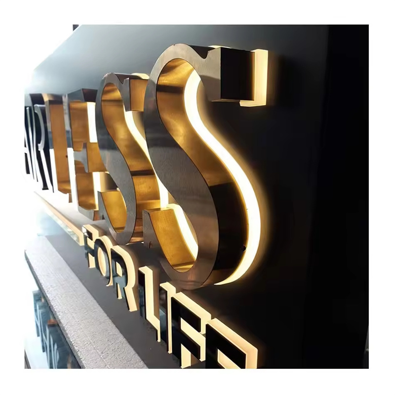 Customized Stainless Steel Advertising Business Sign 3D LED Backlit Letter Sign Letter