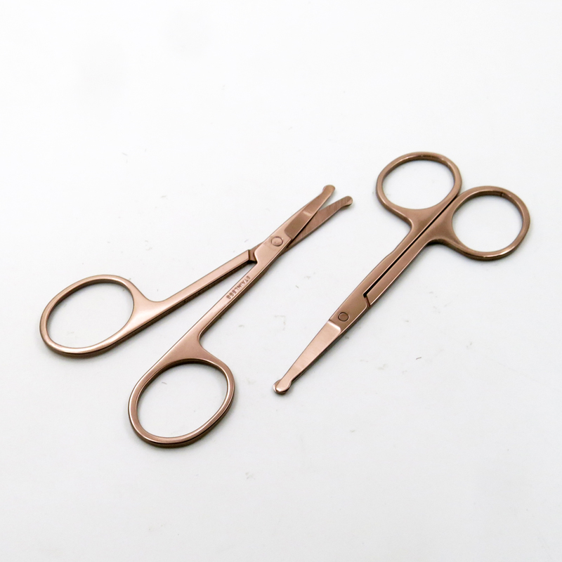 Color Electroplating Whit High Quality Stainless Steel Beauty Scissor Using for Eyebrow Facial Trimming Tweezers Makeup