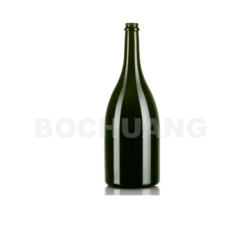 750ml Dead Leaf Green Slope Shoulder Glassware Burgundy Glass Wine Bottle for Pinot Noir