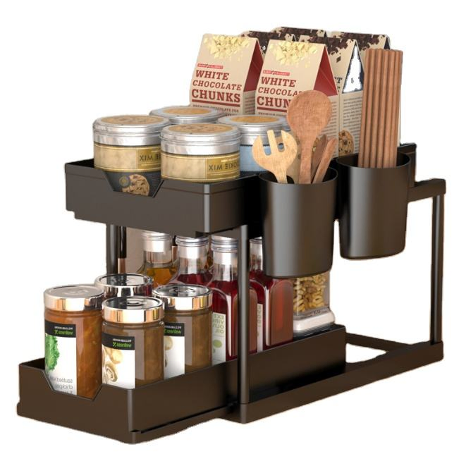 Выдвижной органайзер для кухни под раковину