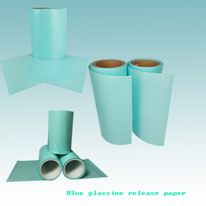 High End Blue Glassine One Side Silicone Coated Release Paper