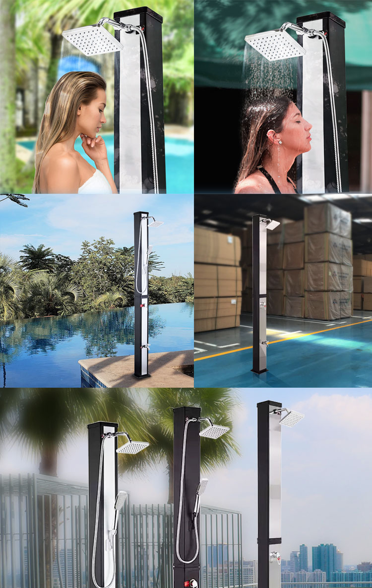 Water Crown Pool Accessories Stainless Steel Energy Saving Solar Outdoor Pool Shower