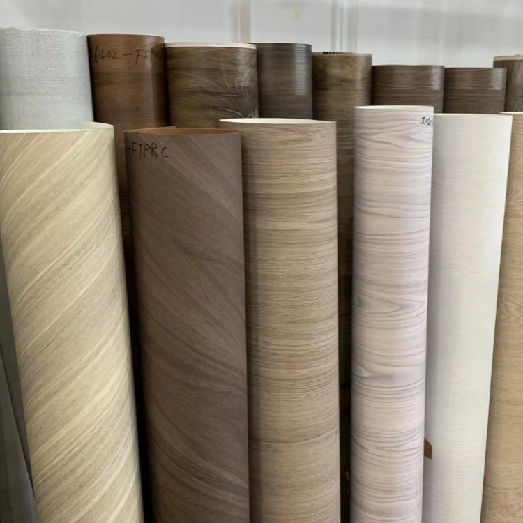Nature Veneer PVC Embossed Film PVC Lamination Film for Plywood WPC Wall Furniture