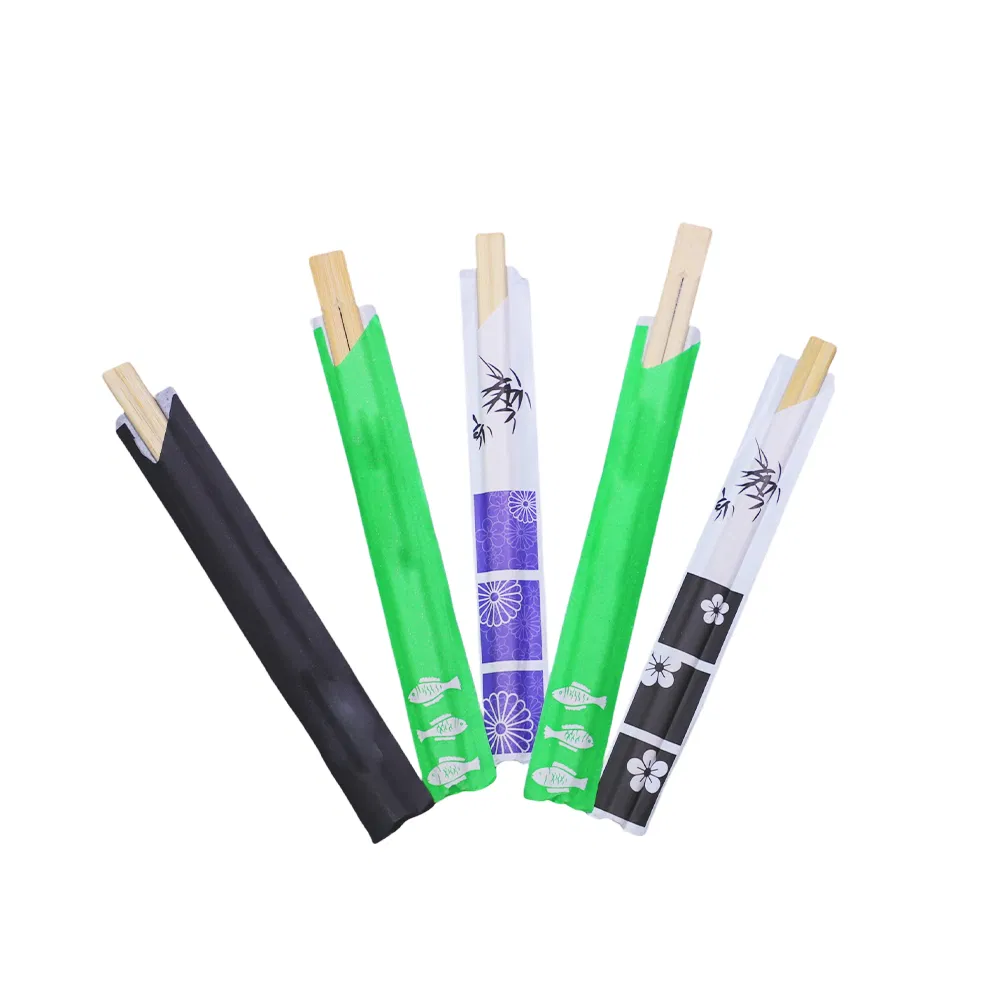 Custom Logo Printed Disposable Semi Wrap Bamboo Grade a Disposable Chopsticks