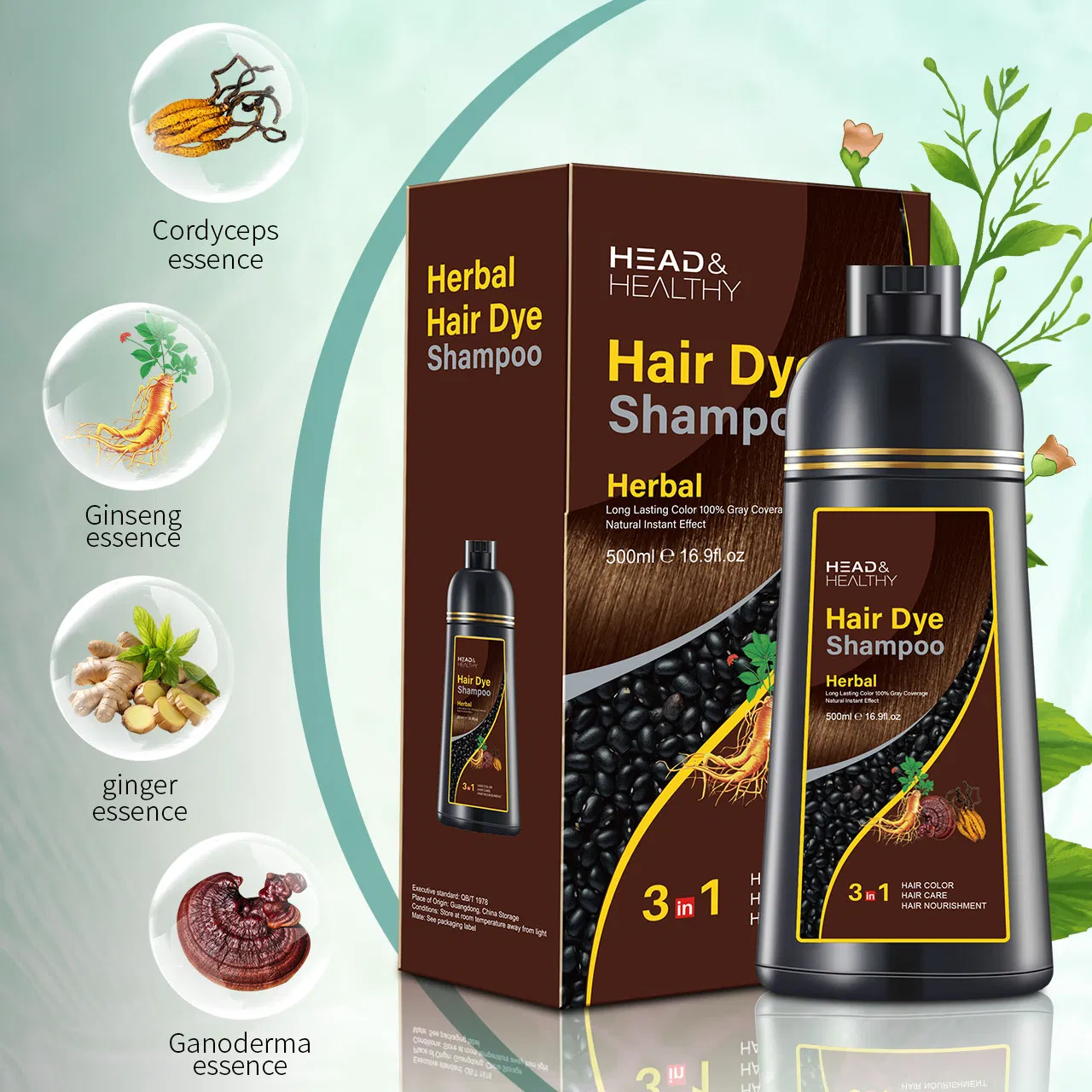 Nourishing Black Hair Dye Shampoo for Radiant Color Results